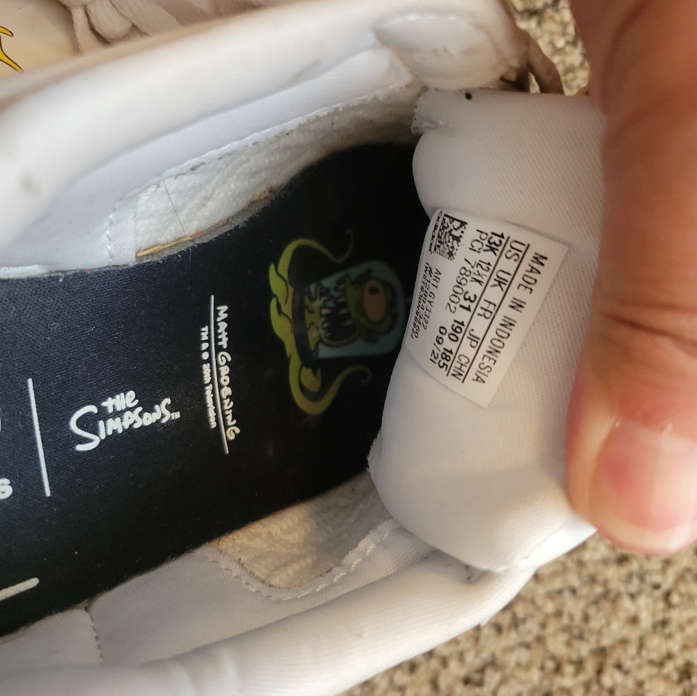 adidas Kids White and Lime Green Cartoon Sneakers - Picture 12 of 13